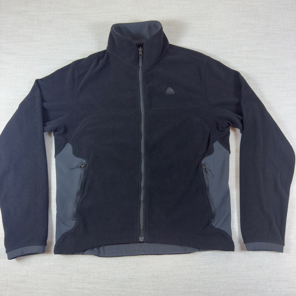 Nike ACG Therma Fit Full Zip Fleece Jacket Mens Medium Black Grey 1686